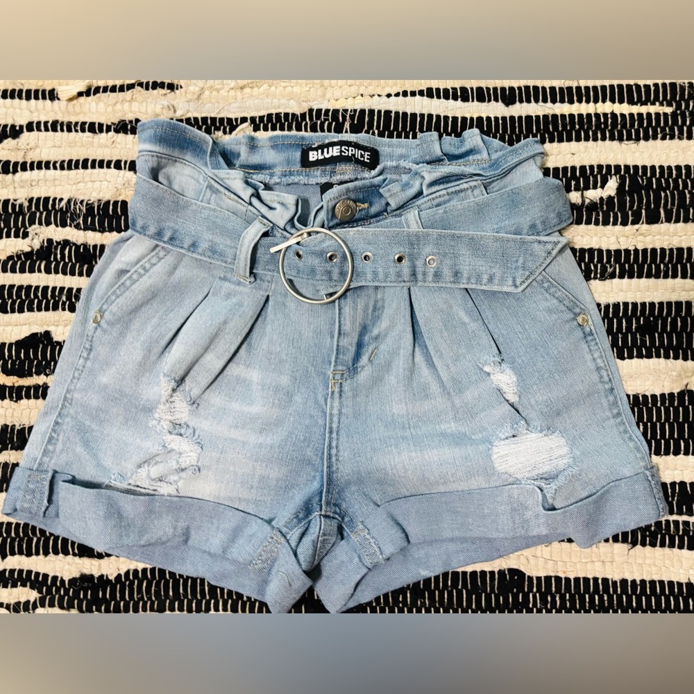 Blue Spice Light Blue Denim Shorts, size 0